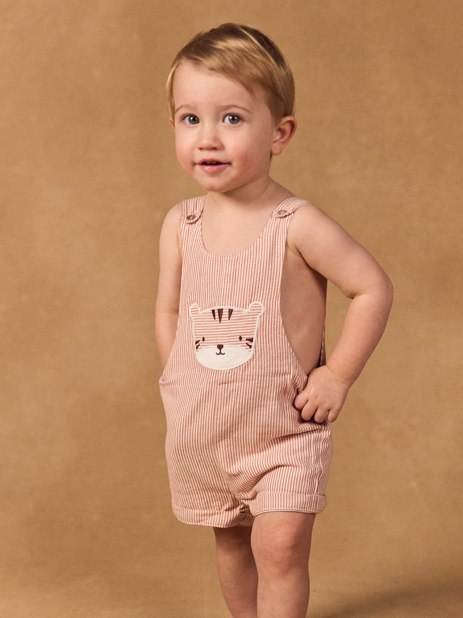 Short Striped Overalls Baby Boy