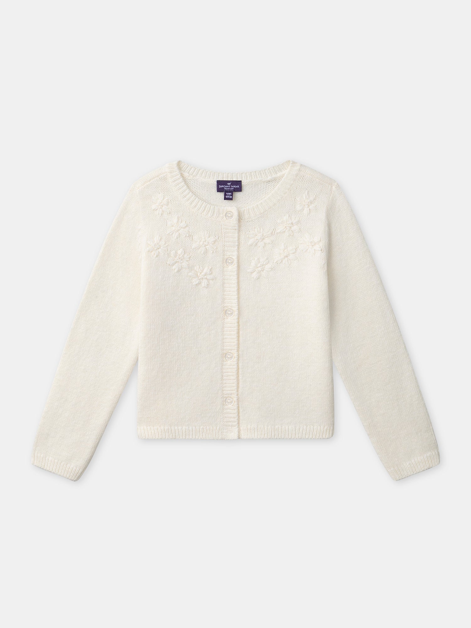 Ivory cardigan with flower embroidery for girls