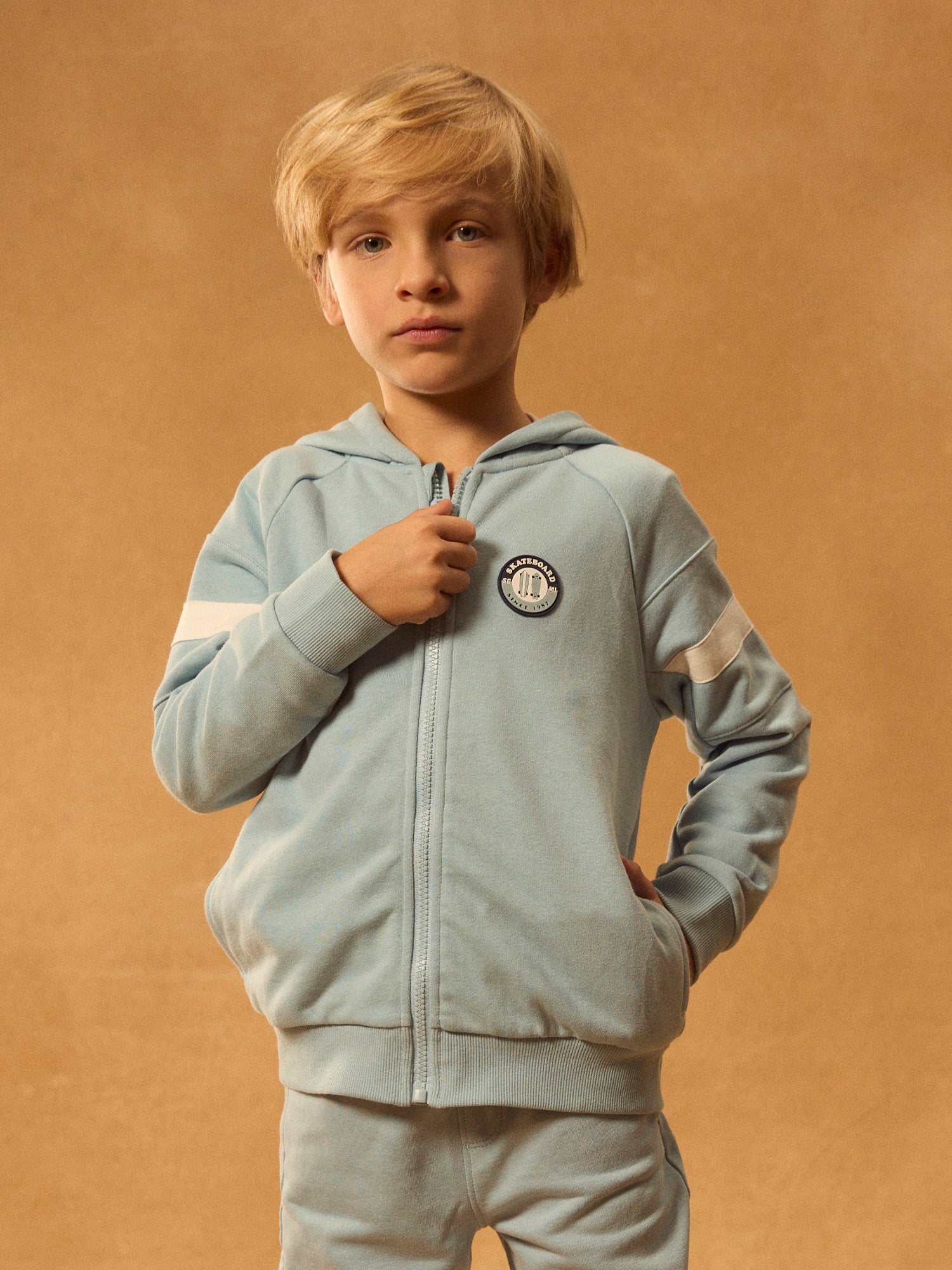 Light blue zip-up hoodie Boy