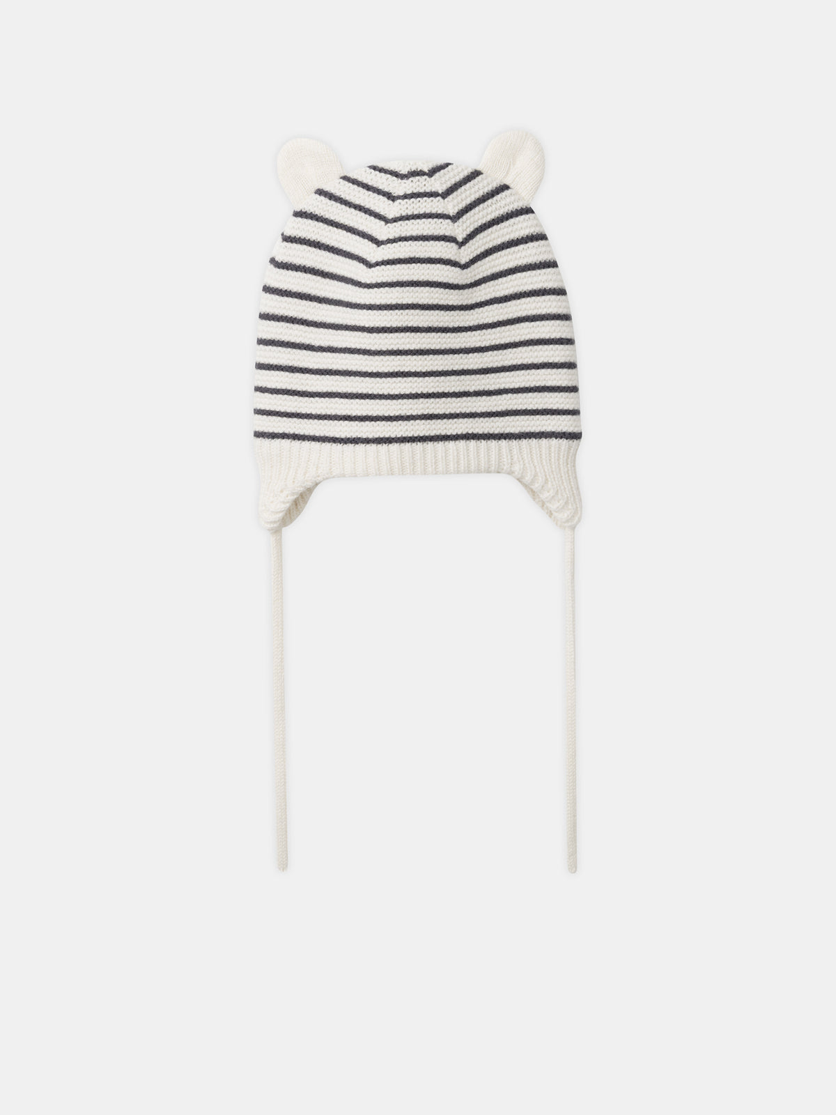 Hat with Cream and Grey Stripes Newborn Mixed