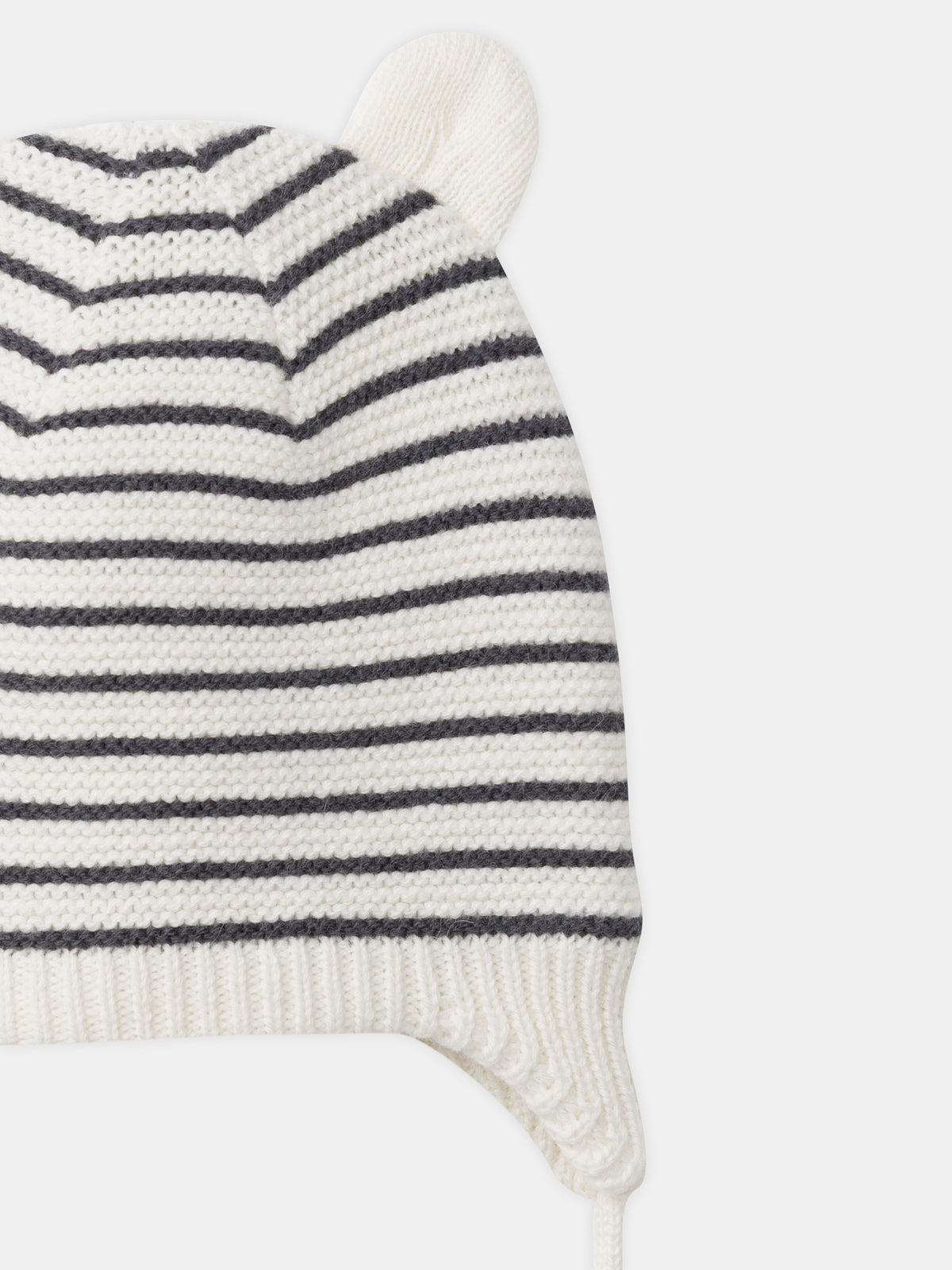 Hat with Cream and Grey Stripes Newborn Mixed