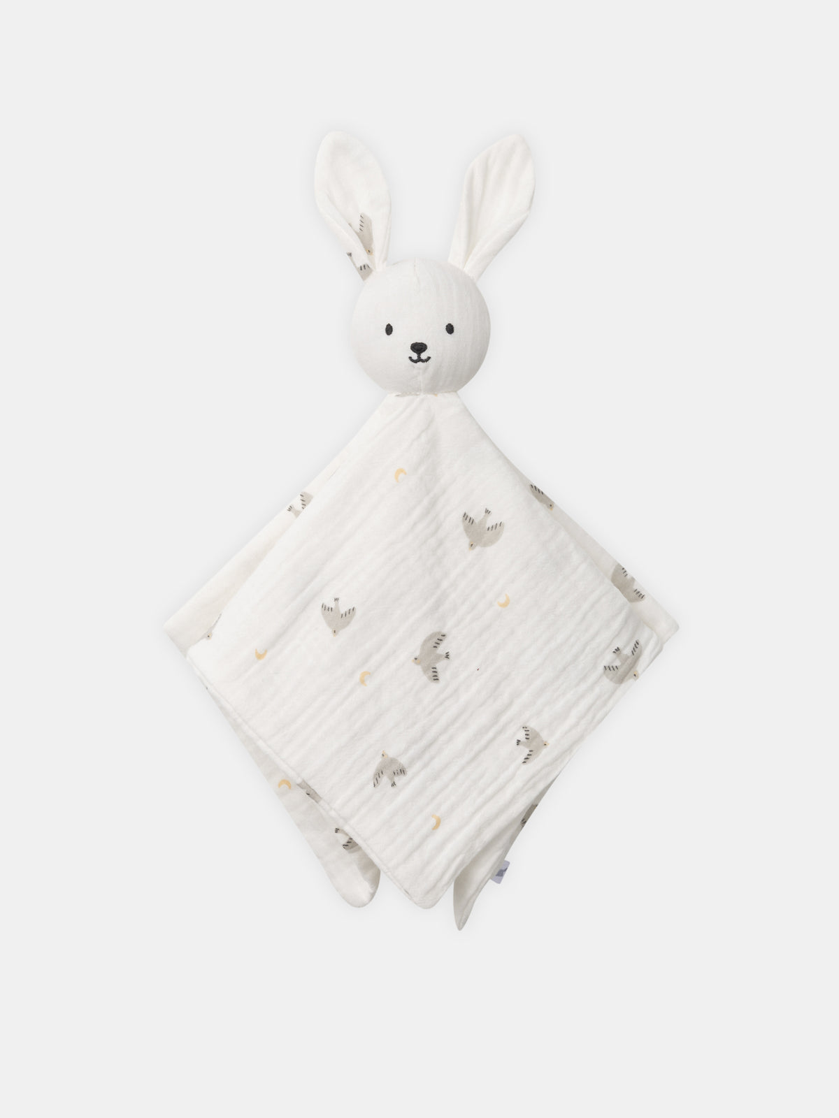 Cream Bunny Doudou Printed Birds for Birth Unisex