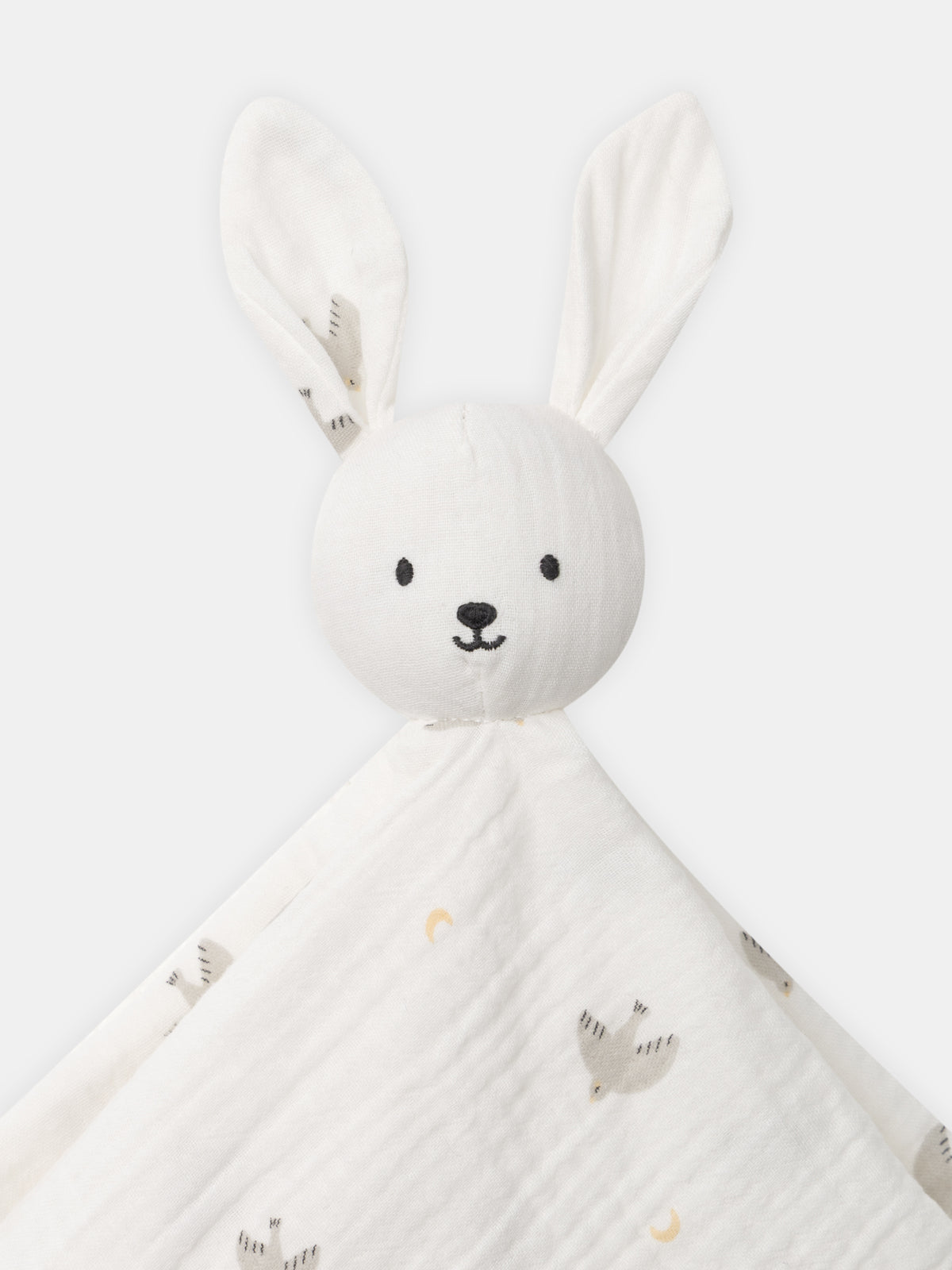 Cream Bunny Doudou Printed Birds for Birth Unisex