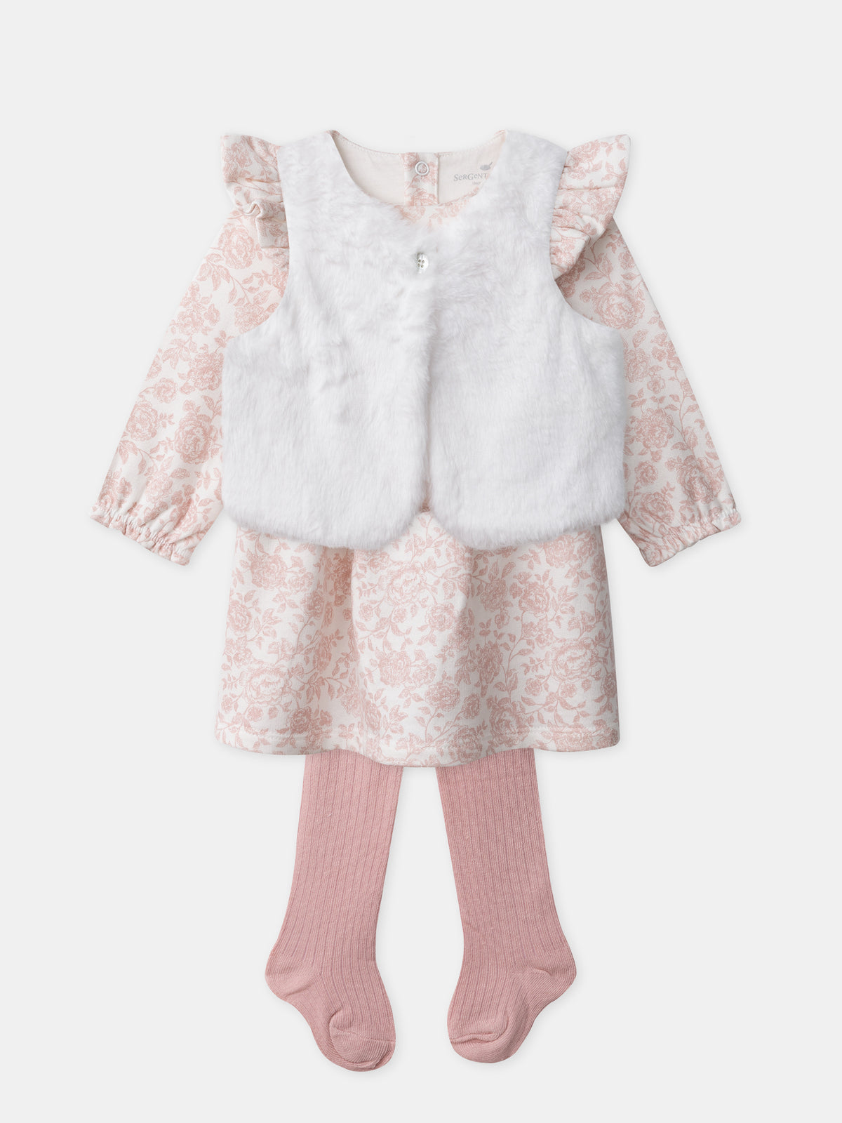 Dress + Cardigan + Tights Set Birth Girl