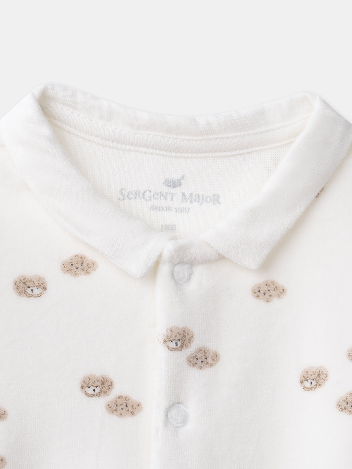 Ecru Overall with Sheep and Cloud Print Newborn Boy