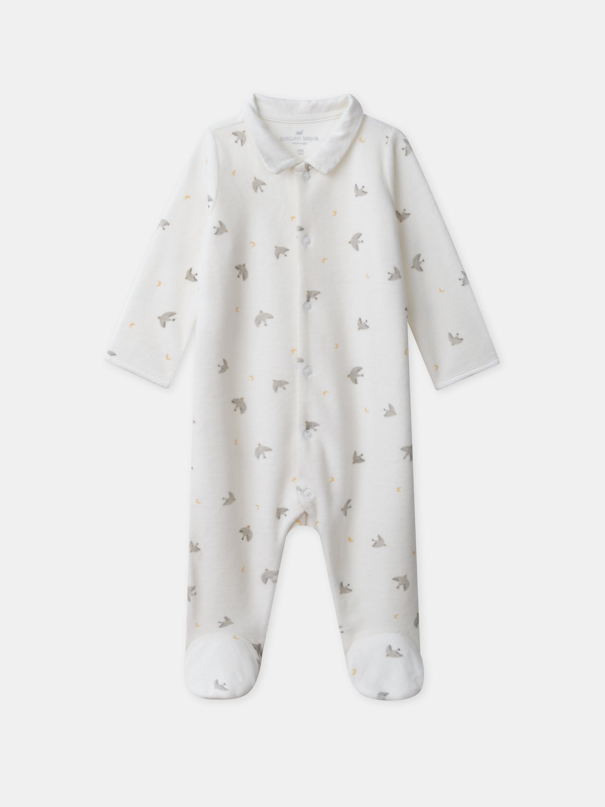 Sleepsuit + cream hat printed with birds and moons Newborn Mixed