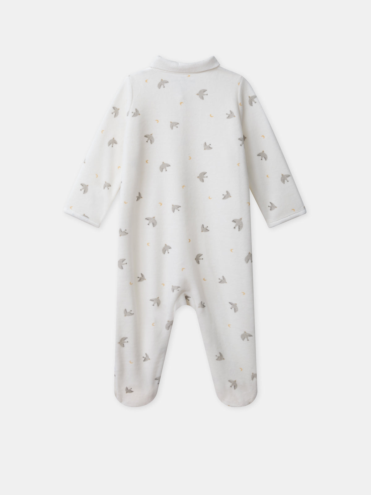 Sleepsuit + cream hat printed with birds and moons Newborn Mixed