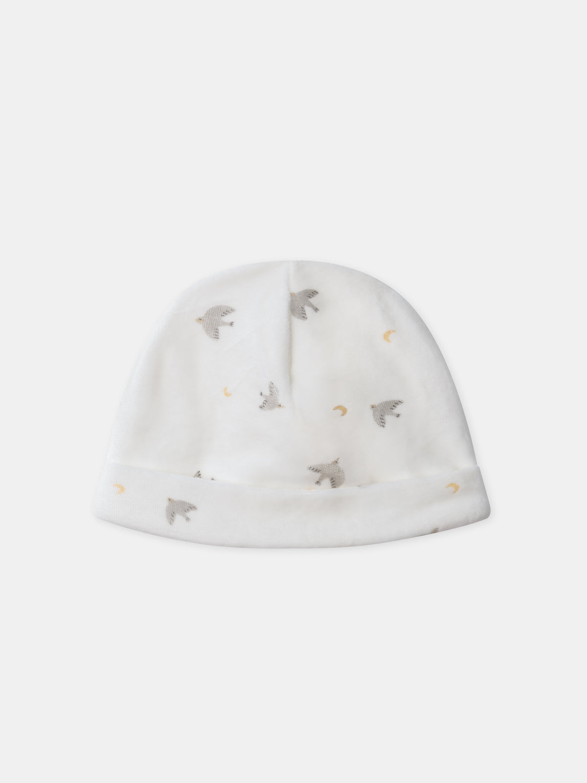 Sleepsuit + cream hat printed with birds and moons Newborn Mixed