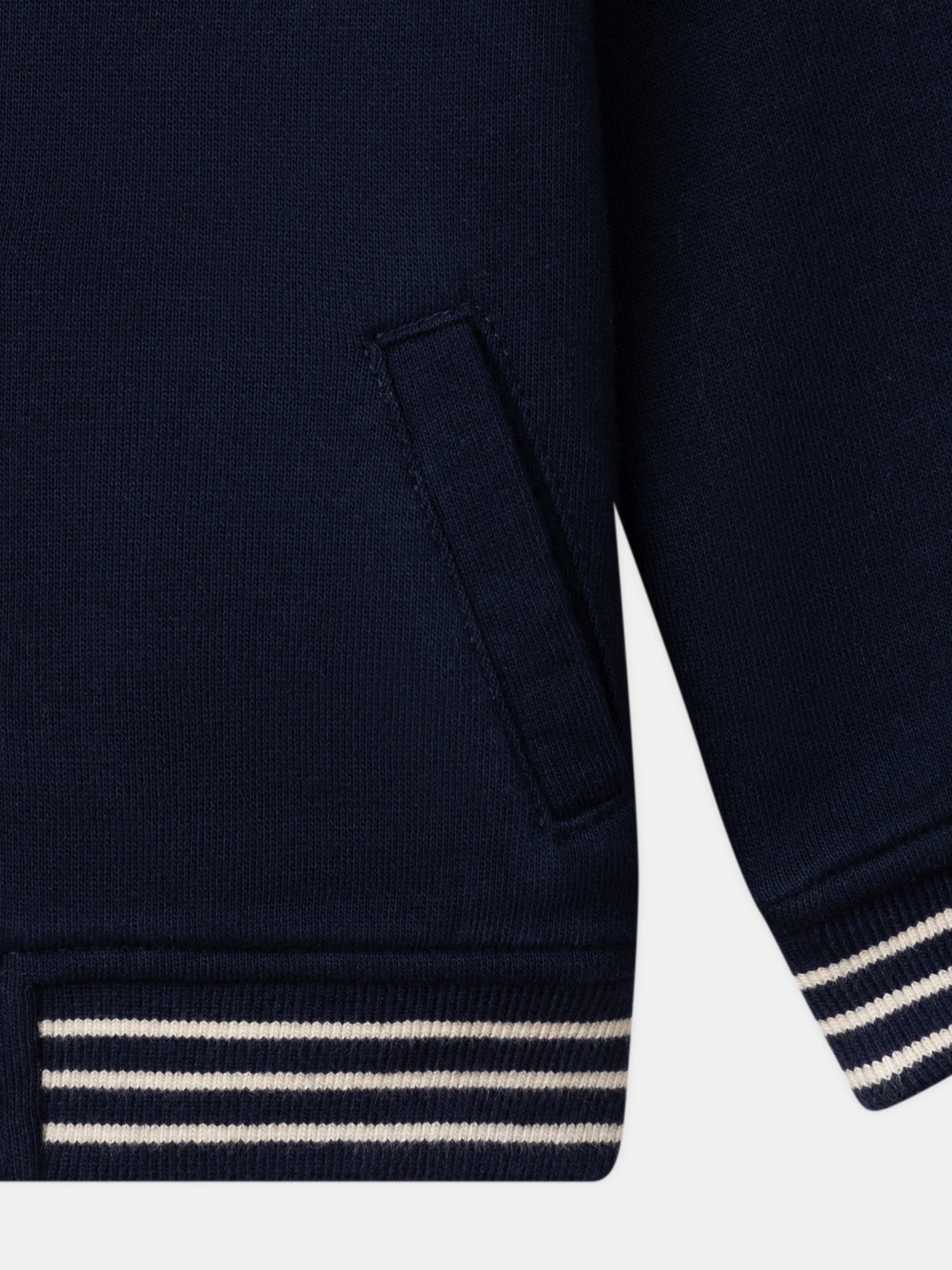 Reversible Teddy in Navy or Ecru Dog Print for Baby Boy