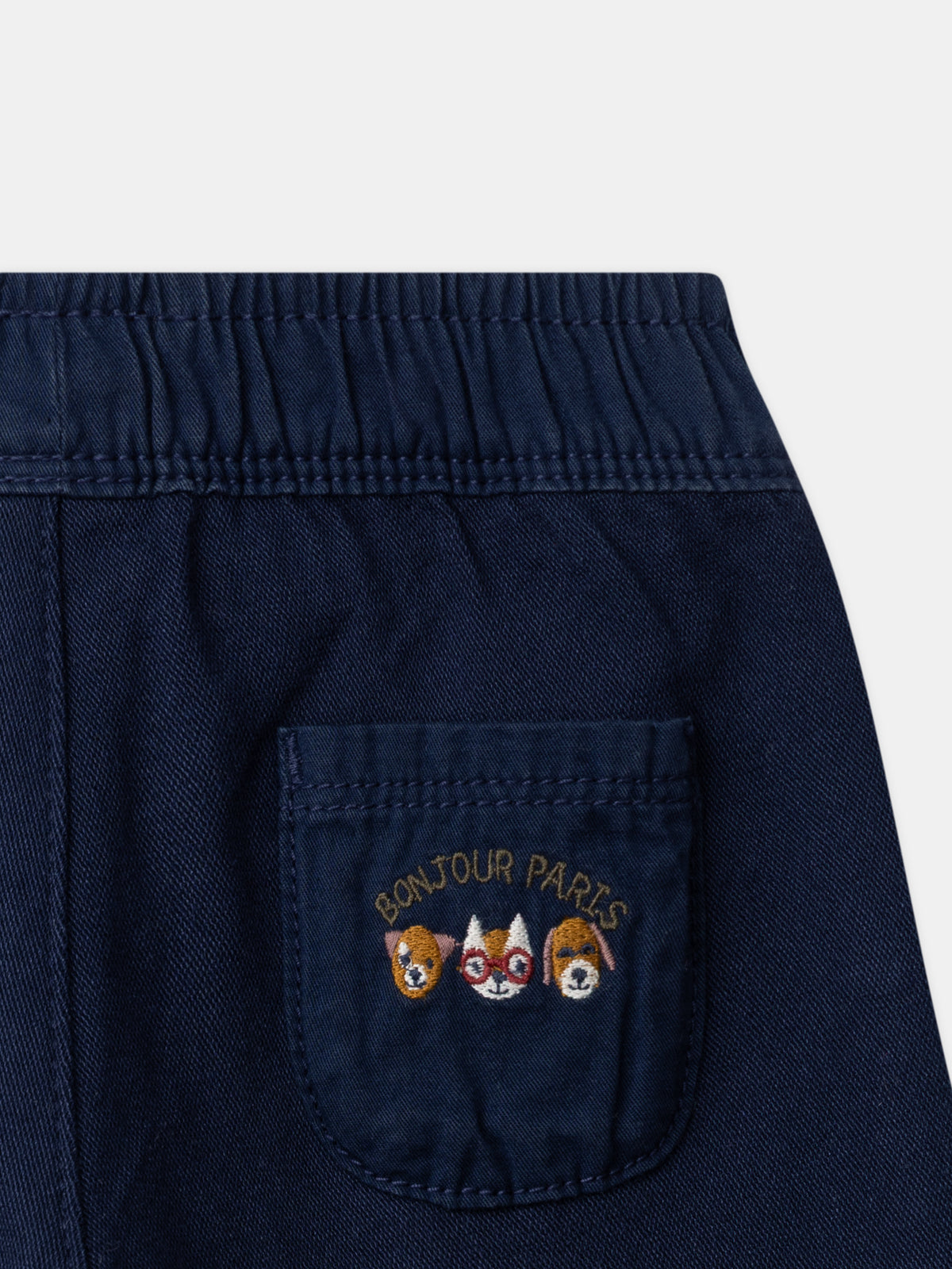 Navy Blue Pants with Animal Embroidery Baby Boy