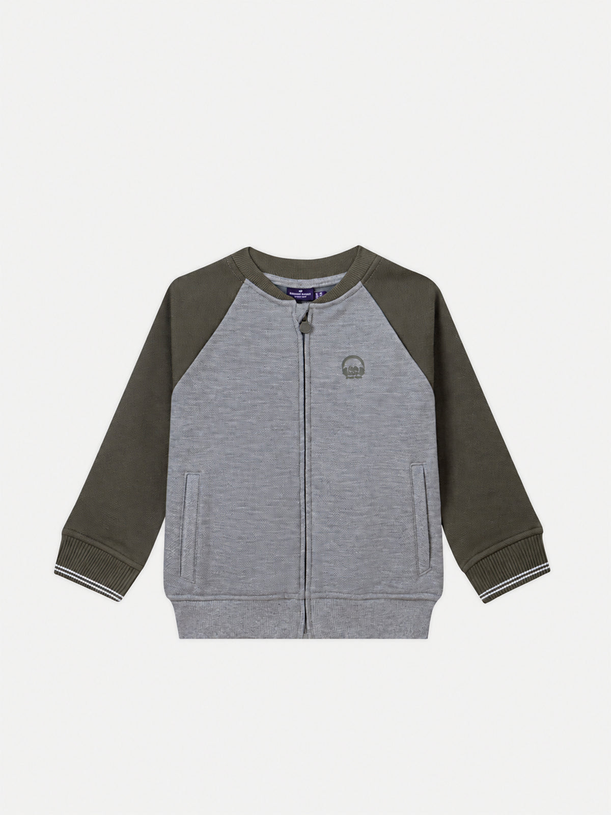 Gray and khaki zippered vest for boys