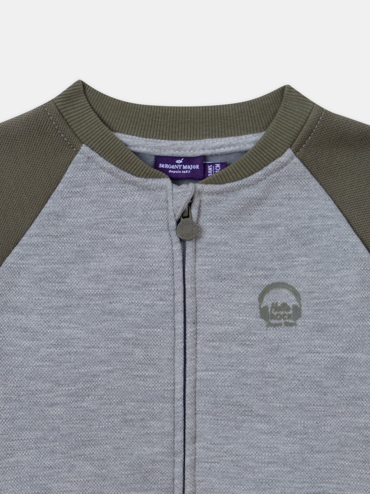 Gray and khaki zippered vest for boys