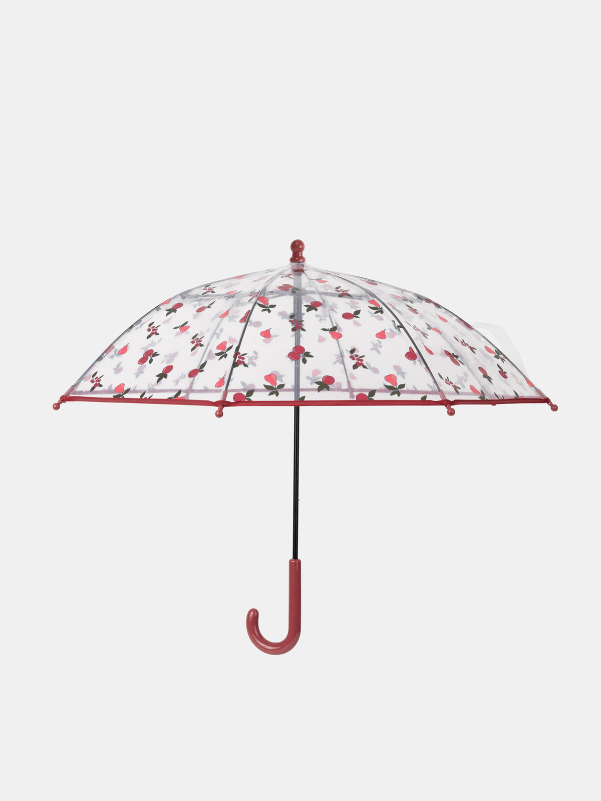 Transparent umbrella printed with berries and pears Girl