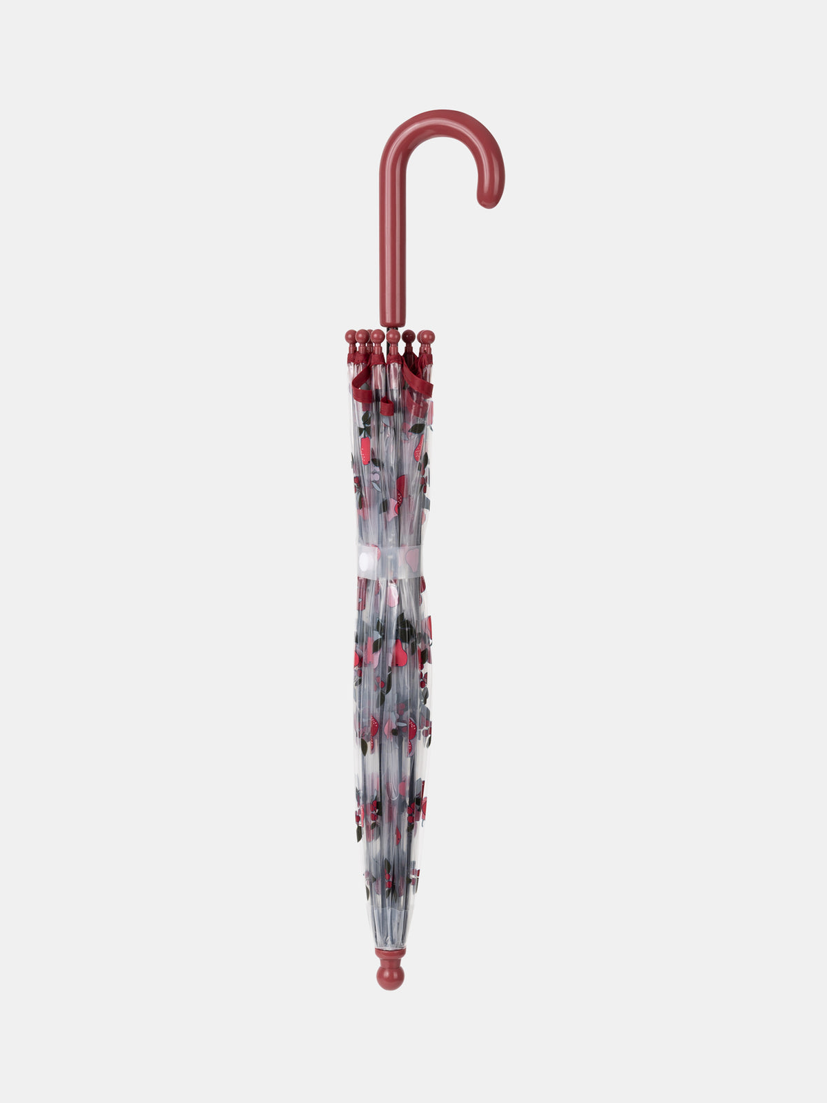 Transparent umbrella printed with berries and pears Girl