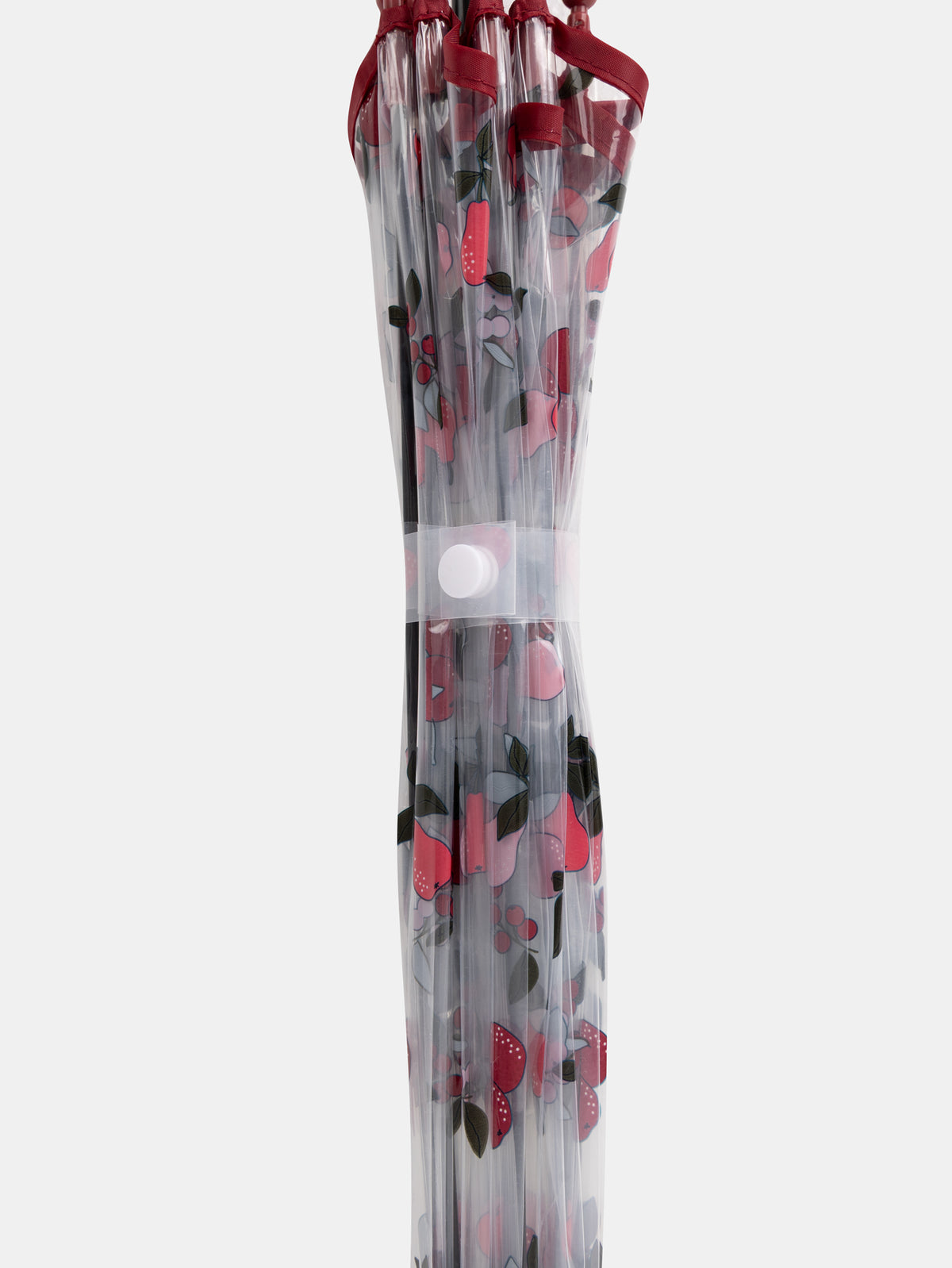 Transparent umbrella printed with berries and pears Girl