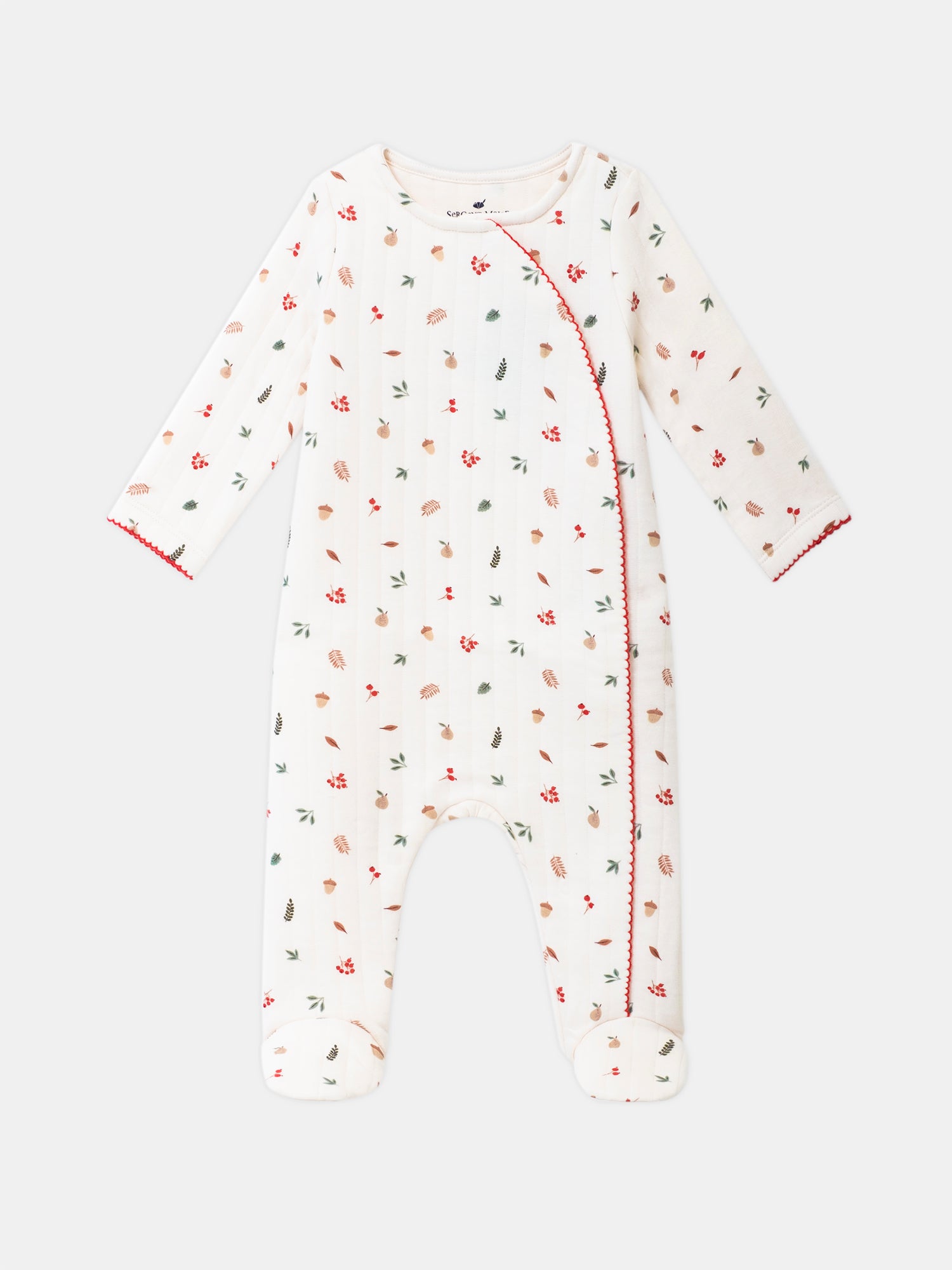 Vanilla Onesie Printed Leaves and Fruits Baby Girl