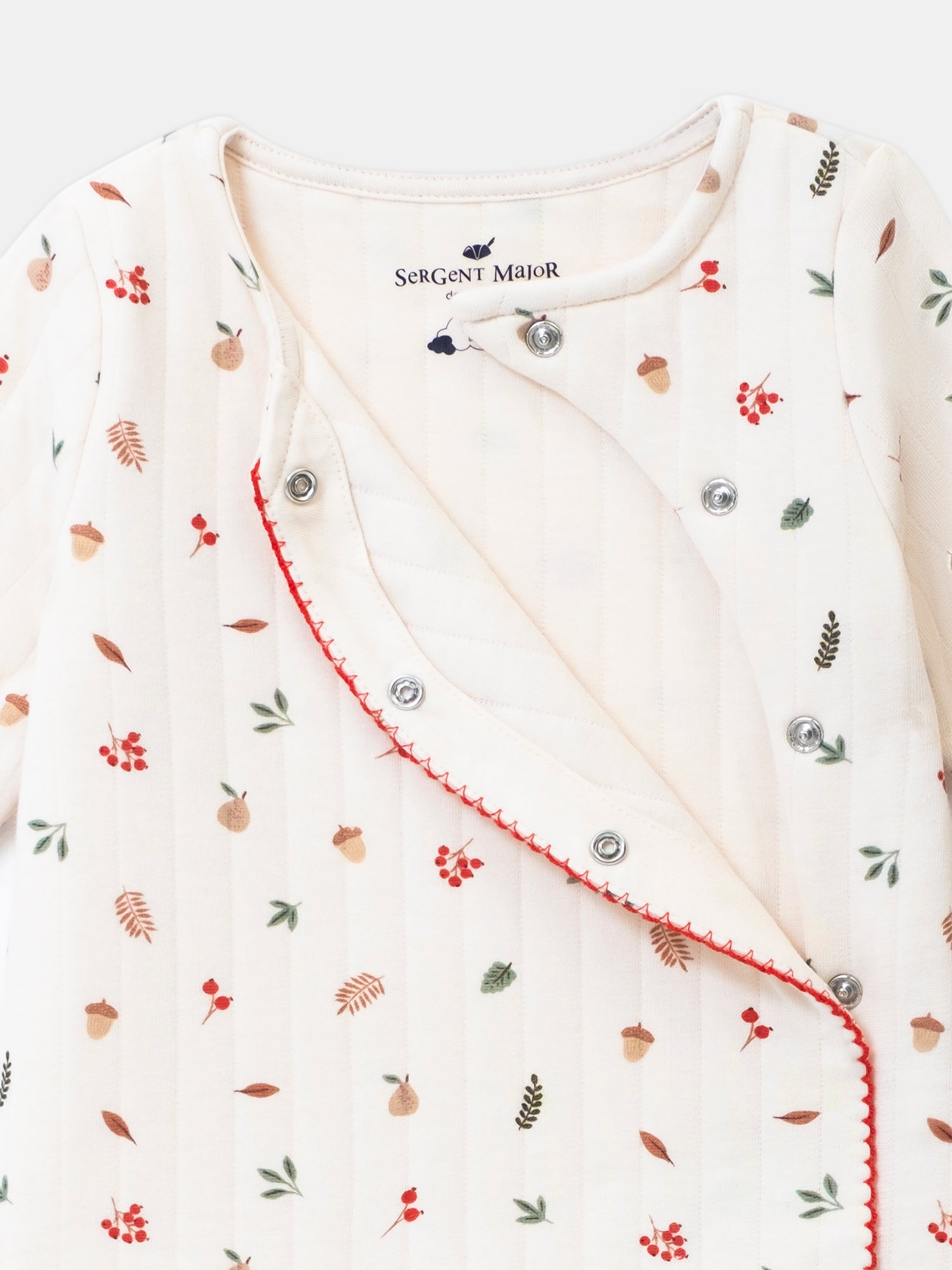 Vanilla Onesie Printed Leaves and Fruits Baby Girl