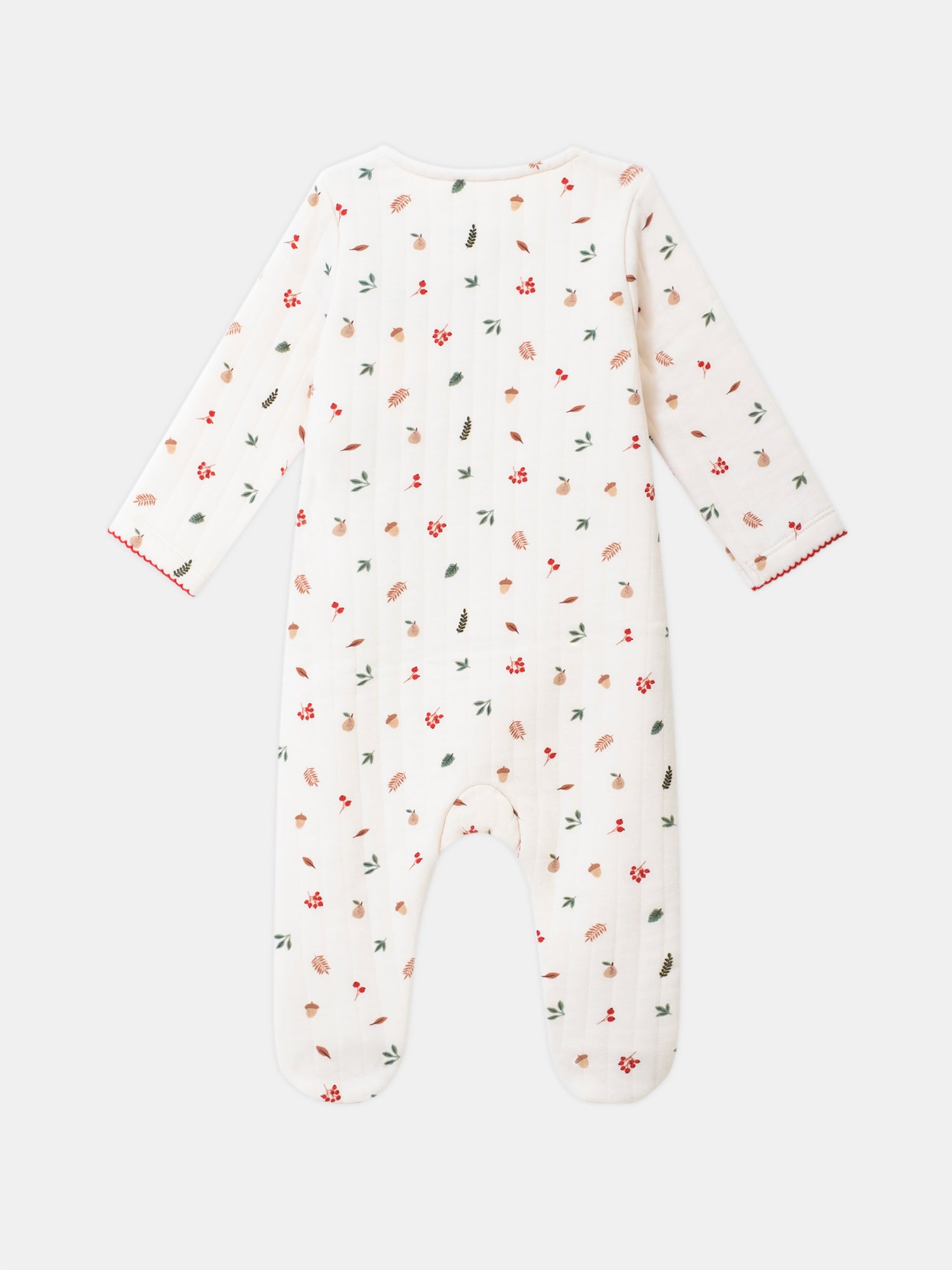 Vanilla Onesie Printed Leaves and Fruits Baby Girl
