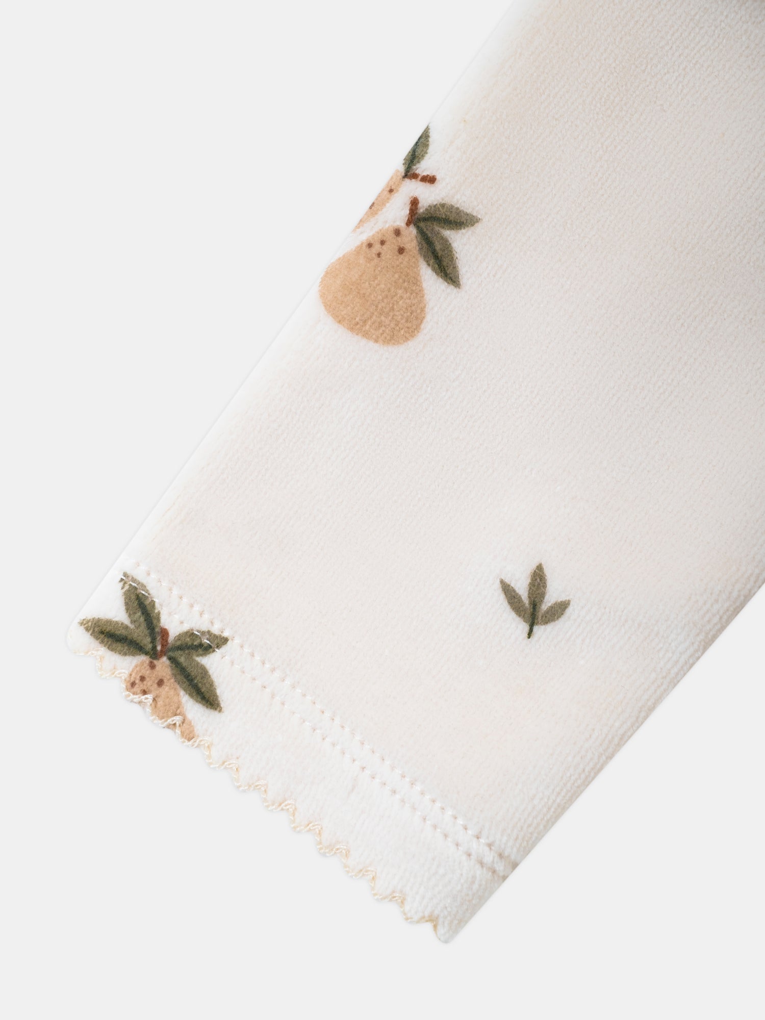 Velvet Pyjama Vanilla with Pear Print Baby Girl