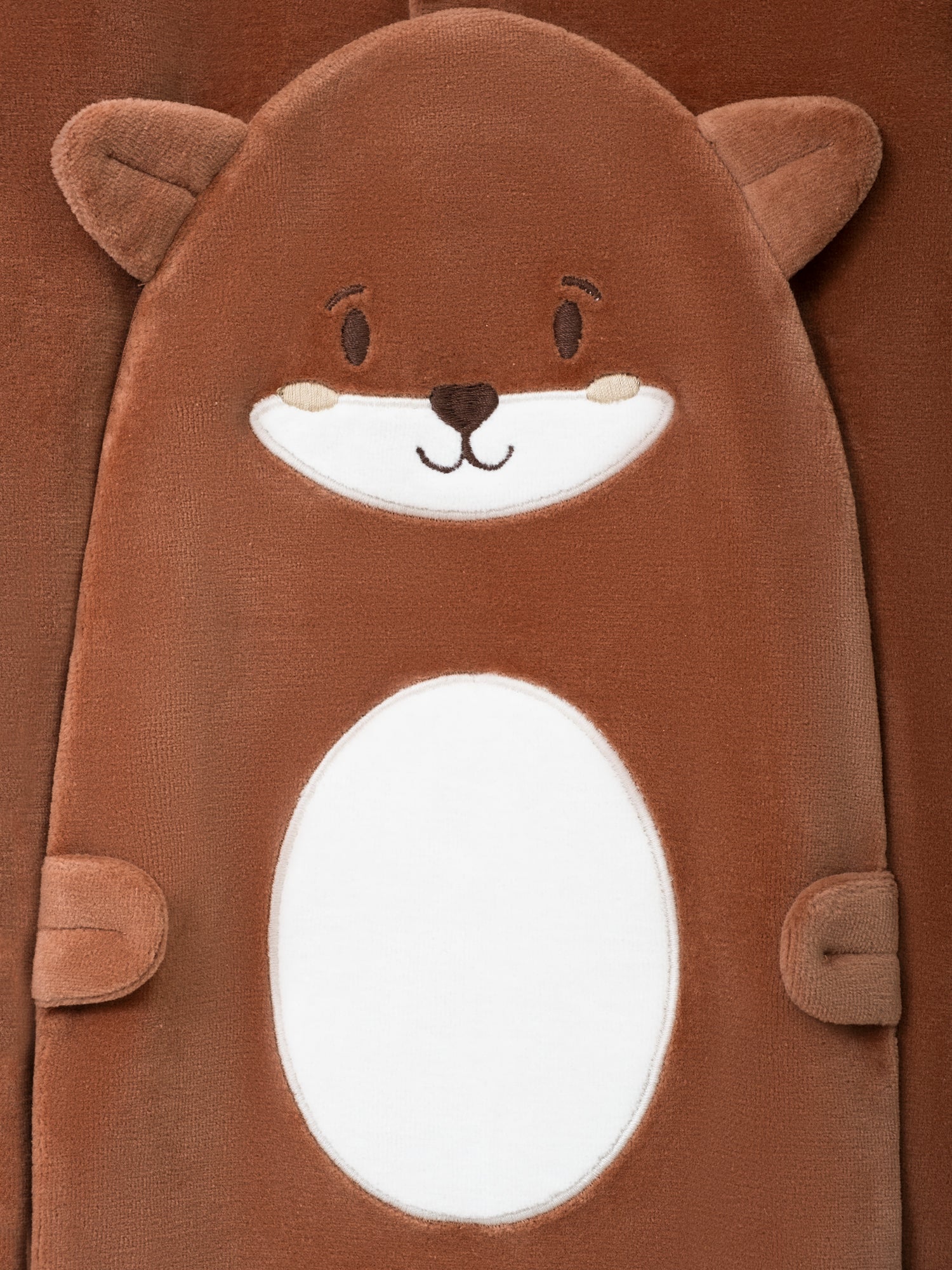Brown velvet onesie with fox face patch Baby Boy