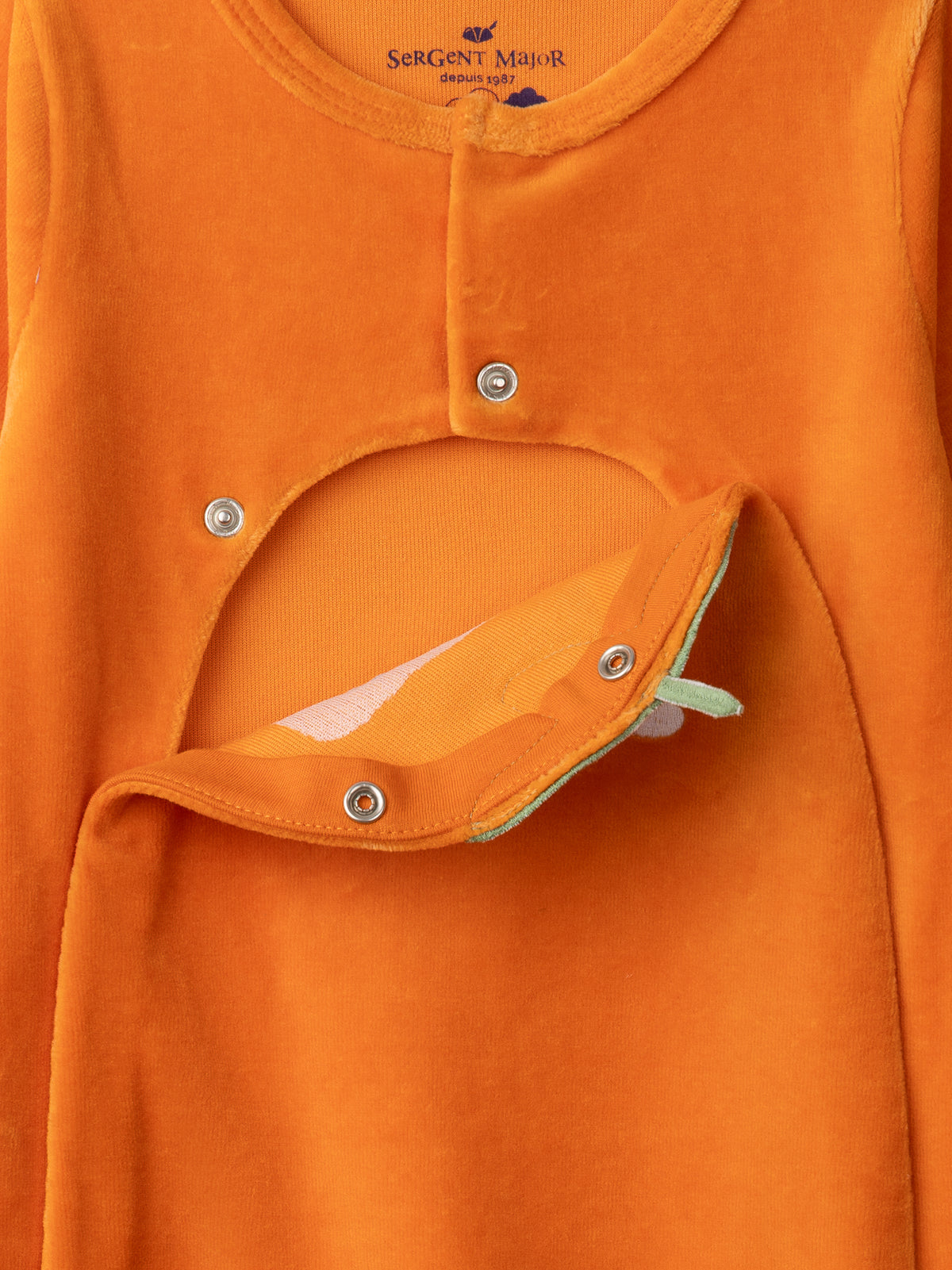 Orange Velvet Pumpkin Sleepsuit + Hat for Baby Boys