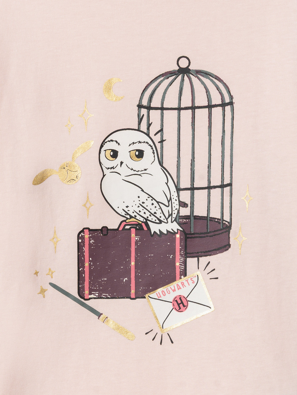 Harry Potter Pink Pajama Printed Owl Hedwig Girl