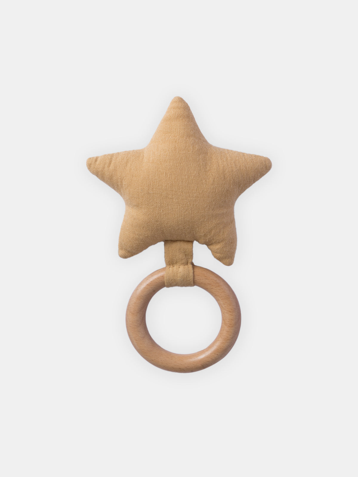 Fabric and Wood Star Rattle