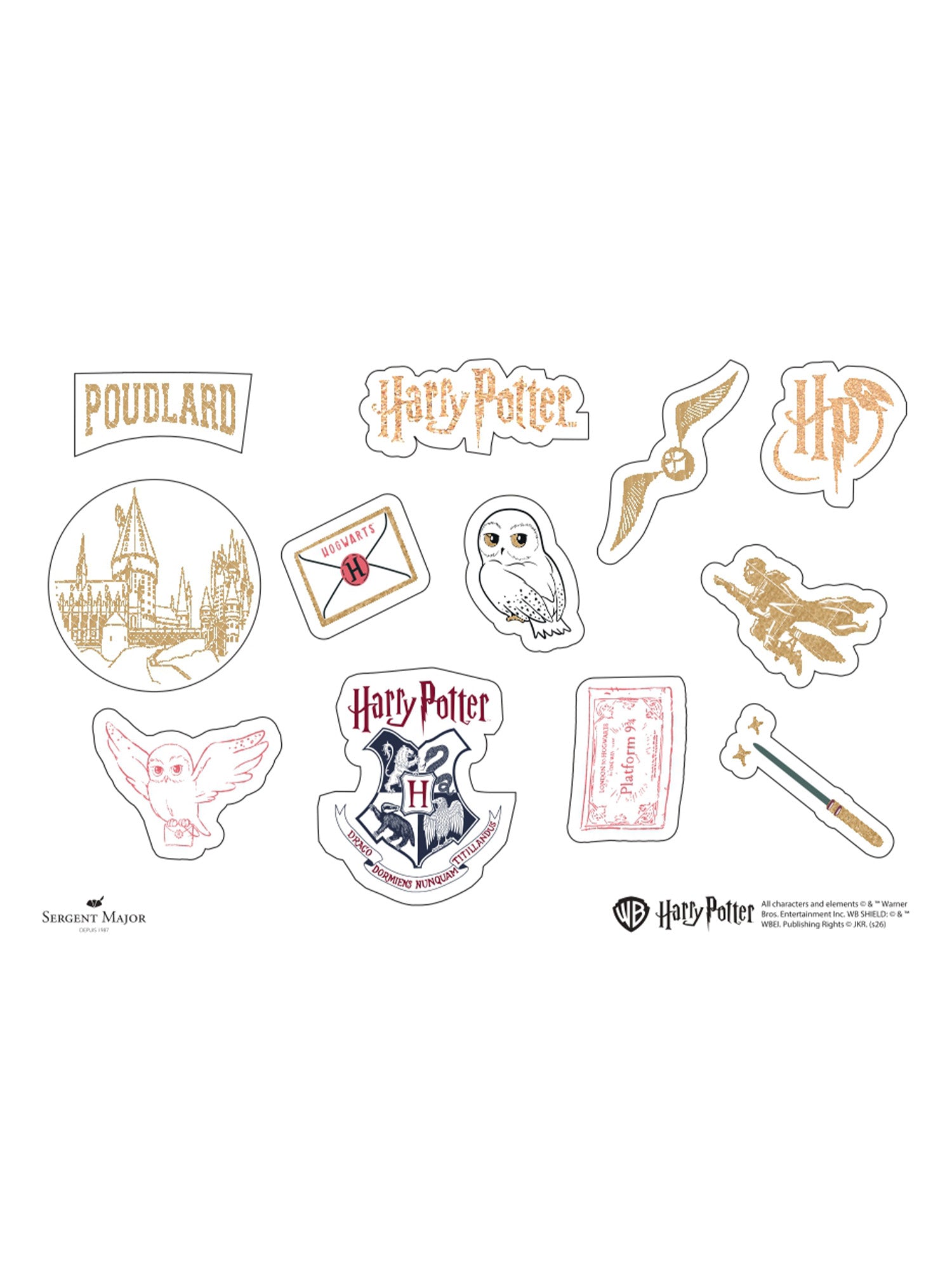 Sheet of Harry Potter stickers