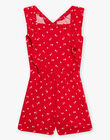 Child girl's red floral print jumpsuit CAICOETTE / 22E2PFP1SAC050
