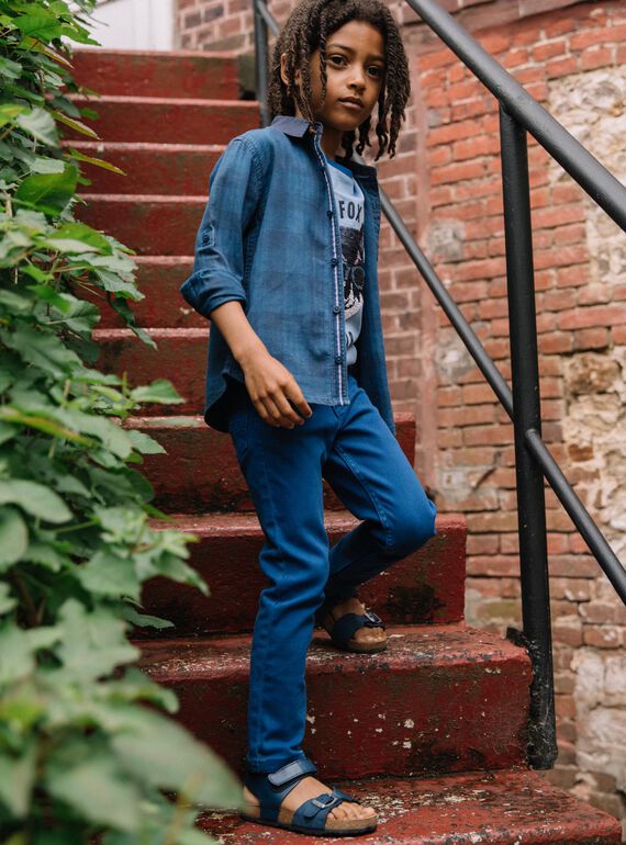 Blue twill slim fit pants DABRAGE / 22H3PG51PANC207