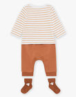 Off white top, beige pants and socks set FORTUNATO / 23E0CM61ENS817