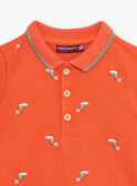 Baby boy orange polo shirt CAWEDOU / 22E1BGP1POLF527