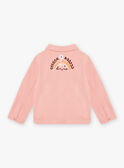 Child girl jacket in powder pink twill with cat and fantasy motifs CLATWETTE / 22E2PFG1VESD327