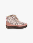 Girl pink leopard print furry boots BEBOUTETTE / 21F10PF52D0D312