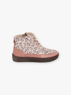 Girl pink leopard print furry boots BEBOUTETTE / 21F10PF52D0D312