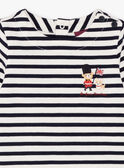 Baby Boy's White and Navy Stripe T-Shirt BAFLORIS / 21H1BG51TML001