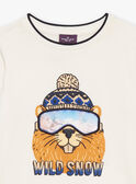 Ecru beaver T-shirt with holographic effect GLIMARAGE / 23H3PGR2TML001