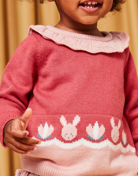 Long sleeve bunny and flower print sweater DATALIE / 22H1BFZ1PULD325