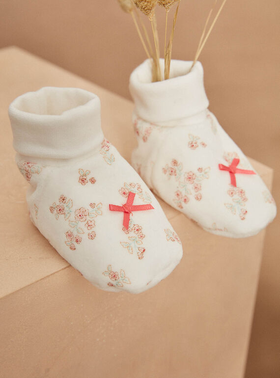 Ecru velvet birth slippers GOSIANE / 23H0AFB1CHP001