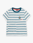 Ecru striped T-shirt child boy CIFLOAGE / 22E3PGJ1TMCA001