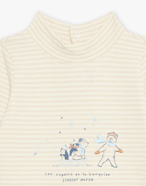 Beige and white striped bodysuit DASTANLEY / 22H1BGY1BODA001