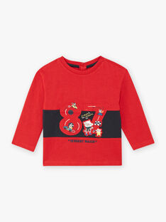 Baby boy's red long-sleeved T-shirt with fancy car design BAPEPITO / 21H1BGM1TMLF528