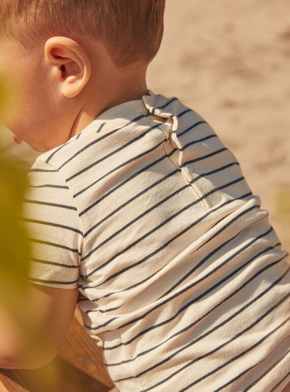 Stripe print t-shirt in light grey FATING / 23E1BGP1TMC007