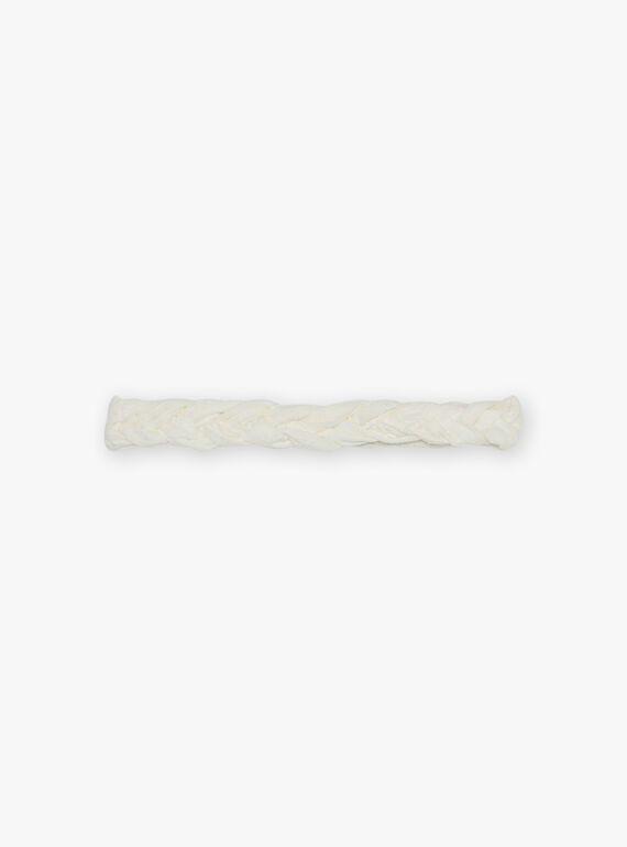 Ivory braided and embroidered headband FREBANETTE / 23E4PFI1BAN005