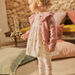 Baby girl pink knitted cardigan with ruffled collar