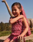 Poplin jumpsuit with floral print child girl CAISHOETTE / 22E2PFP2SAC808