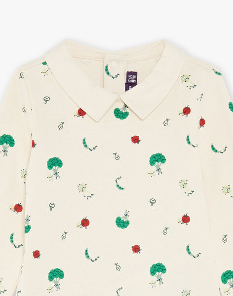 Vanilla bodysuit with fancy vegetable print FACUNCAN / 23E1BGB1BOD114