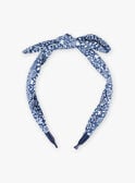 Child girl's petrol blue headband with knotted effect and flowery print BUSERTETTE / 21H4PFT1TET715