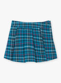 Girl's duck blue plaid skirt-short BOELIETTE / 21H2PF91SHO714