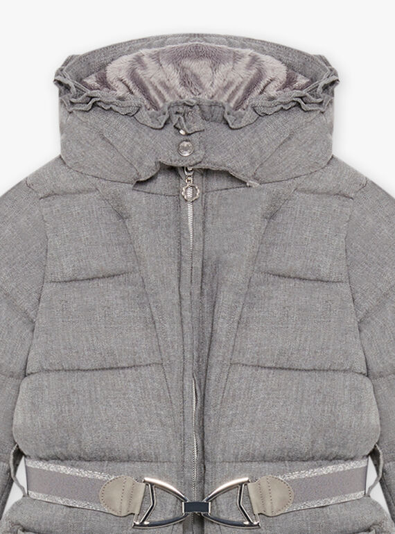 Child girl mouse grey hooded down jacket BLOZIKETTE / 21H2PFE3D3E904